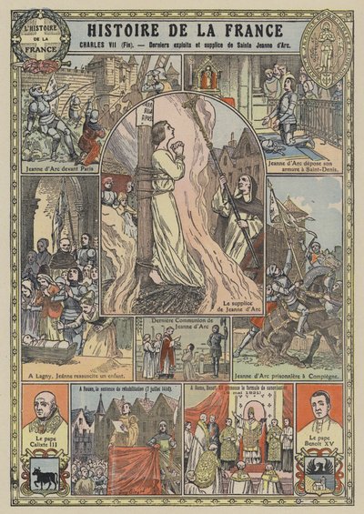 Joan of Arc'ın son işleri ve infazı (renkli taş) by Joseph Girard