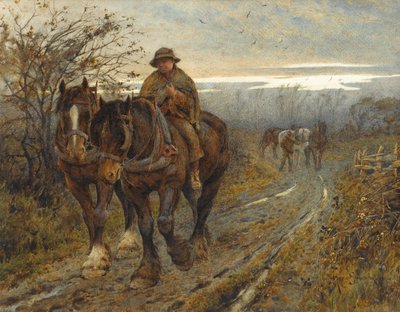 Yorgun Canavarlar Pulluktan Dönerken, 1894 (kağıt üzerinde wc) by Joseph Harold Swanwick