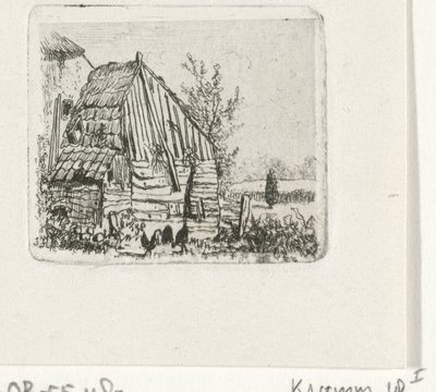 Bir ahırda tavuklar by Joseph Hartogensis