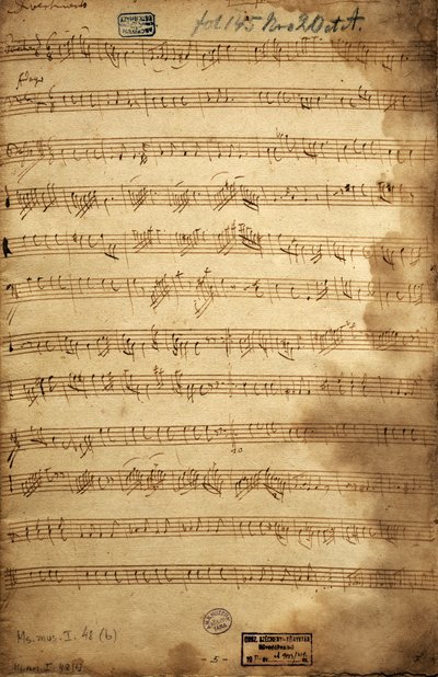 Angerfertigten için bariton, viyola ve bas üçlüsü için nota, yazan Franz Joseph Haydn (1732-1809) Avusturya by Joseph Haydn