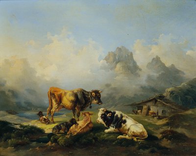 sığır ile Alm by Joseph Heicke