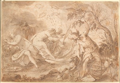 Farklı tanrı ve tanrıçalar: Ceres, Venüs, Mars ve Merkür by Joseph Heintz d.Æ.
