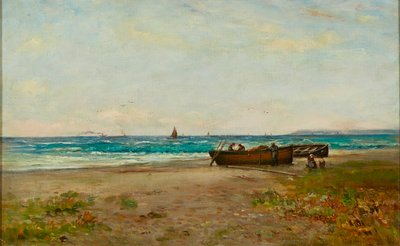 Teknelere Bakmak, Ayrshire Sahili (tuval üzerine yağlı boya) by Joseph Henderson