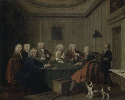 A Club of Gentlemen, c.1730 (tuval üzerine yağlı boya) by Joseph Highmore