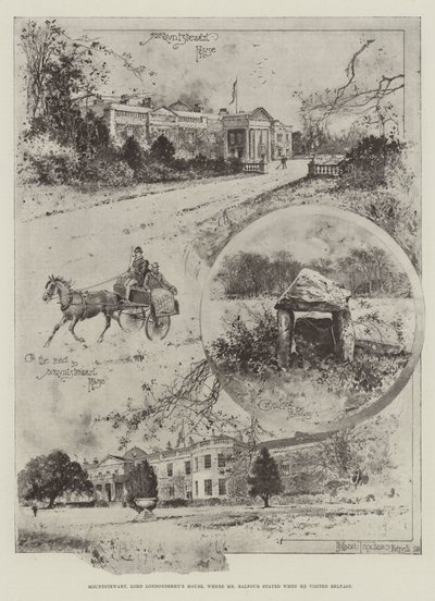 Mountstewart, Lord Londonderry'nin Evi, Bay Balfour'un Belfast'ı ziyaret ettiğinde kaldığı by Joseph Holland Tringham