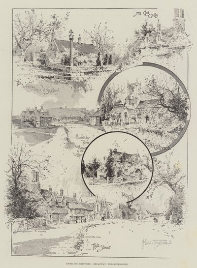 başıboş Eskizler, Broadway, Worcestershire by Joseph Holland Tringham