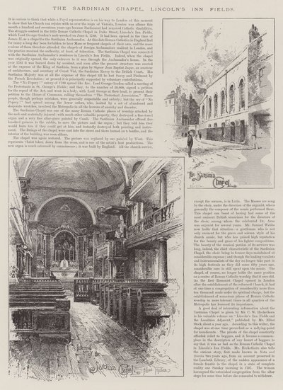 Sardunya Şapeli, Lincoln's Inn Fields by Joseph Holland Tringham