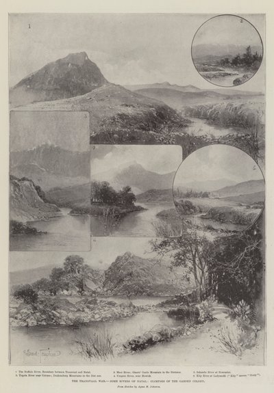 Transvaal Savaşı, Natal'ın Bazı Nehirleri, Bahçe Kolonisinden Bir Bakış by Joseph Holland Tringham