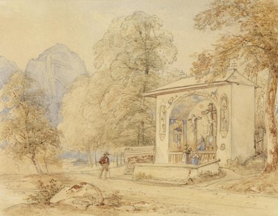 Joseph Höger Wanderer ve Golgotha Şapeli by Joseph Hoger