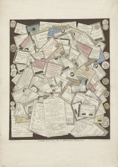 Fransız papiergeld Fransa Cumhuriyeti Madeni Para Kağıtları (nesne üzerindeki başlık) by Joseph Hunin