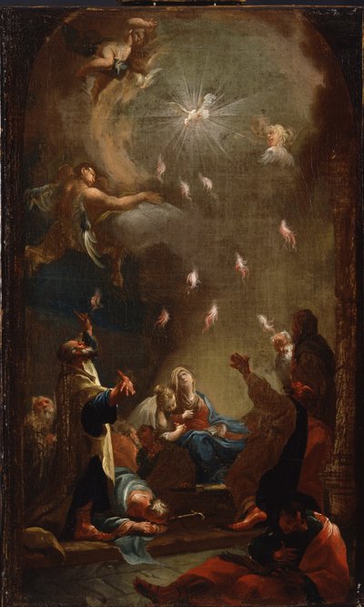 Kutsal Ruh Pentekost'un inişi, c. 1750 by Joseph Ignaz Mildorfer