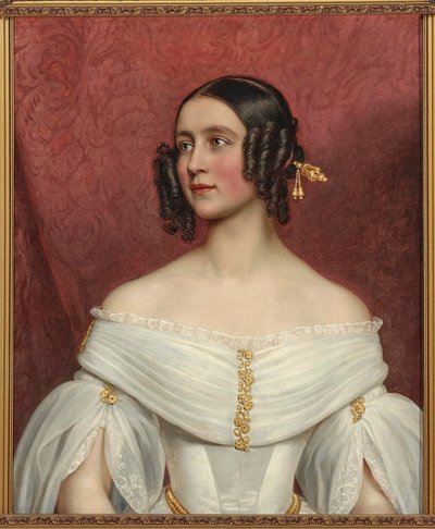 Bavyera Prensesi Adelgunde 1823-1914 Gelin olarak, 1842. by Joseph Carl Stieler