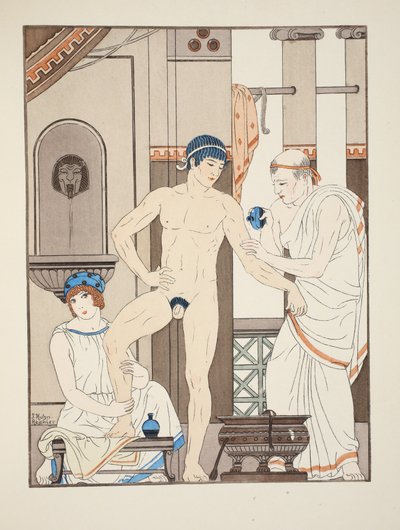 Masaj, 'Hipokrat'ın Eserleri'nden bir illüstrasyon, 1934 by Joseph Kuhn Regnier
