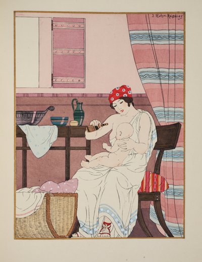 Bebeklerin bakımı, 'Hipokrat'ın Eserleri'nden bir illüstrasyon, 1934 by Joseph Kuhn Regnier