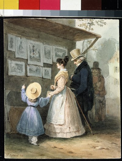 "Gravür satıcısında" (Gravür satıcısında) Suluboya Hippolyte Bellange (1800-1866) 1831 Hermitage Müzesi, Sankt Petersburg (Saint-Petersburg) by Joseph Louis Hippolyte Bellange