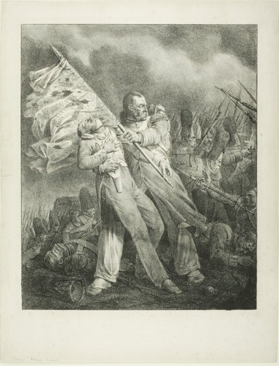 Yaralı Standart Taşıyıcı by Joseph Louis Hippolyte Bellange