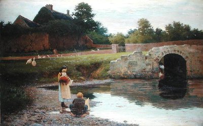 Eski Köprünün yanında oynamak by Joseph Malachy Kavanagh