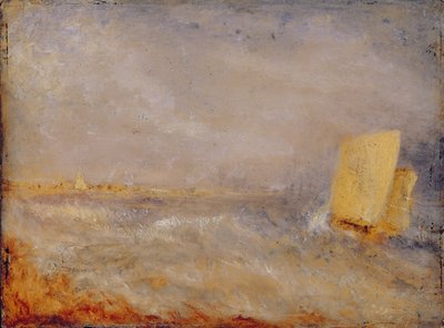 Deal Açıklarında Yelkenli Bir Tekne, c.1835 (değirmen tahtası üzerine yağlıboya) by Joseph Mallord William Turner