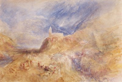 A Village in the Alps, Sion, c.1846 (kağıt üzerine suluboya) by Joseph Mallord William Turner