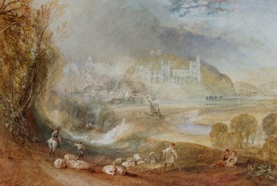 Arundel Kalesi ve Kasabası, c.1824 by Joseph Mallord William Turner