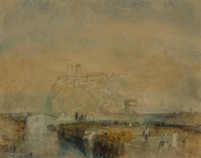 Bellinzona hayır. 11, İsviçre, c.1843 (kağıt üzerinde kurşun kalem izleri üzerine suluboya, kalem ve mürekkep ve gövde rengi) by Joseph Mallord William Turner