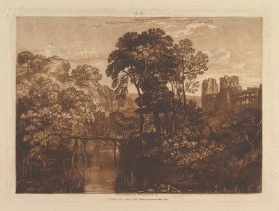 Berry Pomeroy Castle Liber Studiorum, bölüm XII, levha 58, 1 Ocak 1816. by Joseph Mallord William Turner