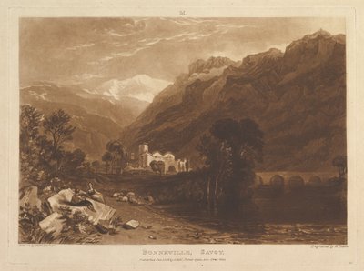 Bonneville, Savoy Liber Studiorum, bölüm XIII, levha 64, 1 Ocak 1819. by Joseph Mallord William Turner