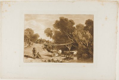 Köprü ve İnekler, Liber Studiorum'dan 2. plaka by Joseph Mallord William Turner