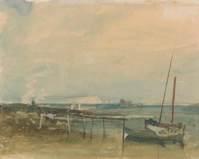 Beyaz Kayalıklar ve Kıyıda Tekneler ile Sahil Manzarası by Joseph Mallord William Turner