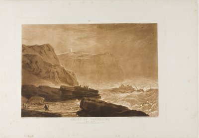 Yorkshire Sahili, Liber Studiorum'dan 24 numaralı plaka by Joseph Mallord William Turner