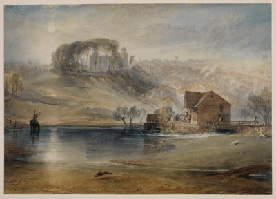 Colchester, Essex, c.1825-26 (kurşun kalem, suluboya, gövde rengi ve dokuma kağıt üzerine kazıma, şimdi Japon dokusu üzerine serilmiş) by Joseph Mallord William Turner