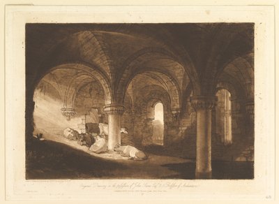 Kirkstall Manastırı Liber Studiorum Crypt, bölüm VIII, levha 39, 11 Şubat 1812. by Joseph Mallord William Turner