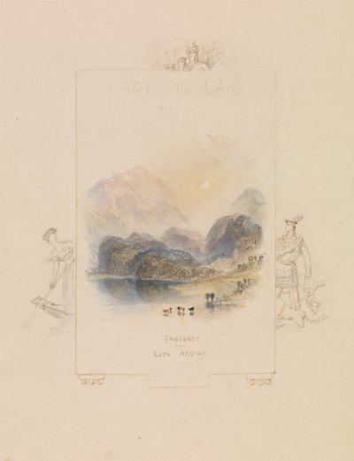 Walter Scott'ın "Lady of the Lake"i Loch Achray için bir İllüstrasyon Tasarımı by Joseph Mallord William Turner