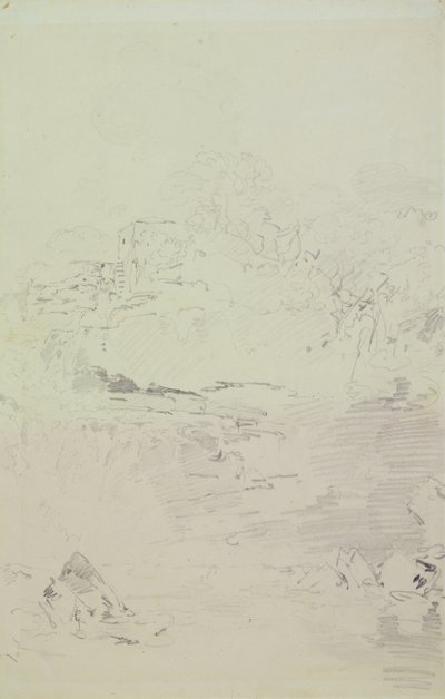 Falls of the Clyde, c.1801 (kağıt üzerine kurşun kalem) by Joseph Mallord William Turner