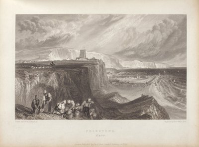Folkstone, Kent, İngiltere'nin Güney Sahili'ndeki Pitoresk Manzaralarda bağlı olduğu şekliyle by Joseph Mallord William Turner