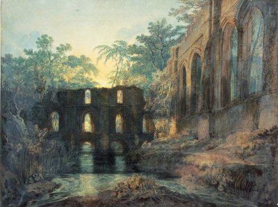 Fountains Abbey (suluboya) by Joseph Mallord William Turner
