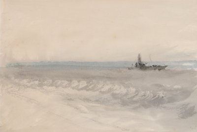Gri Deniz, Karada Koşan Tekne, c.1845-50 (kağıt üzerine suluboya) by Joseph Mallord William Turner
