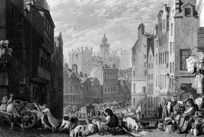 Heriot Hastanesi, Edinburgh, Henry Le Keux tarafından kazınmış, 1822 by Joseph Mallord William Turner