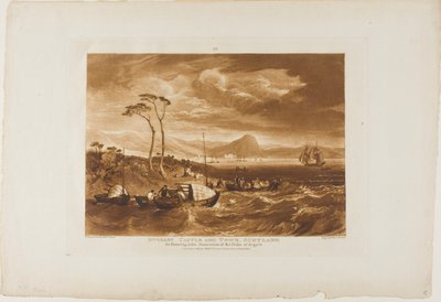 Inverary Kalesi ve Kasabası, Liber Studiorum'dan 65 numaralı plaka by Joseph Mallord William Turner