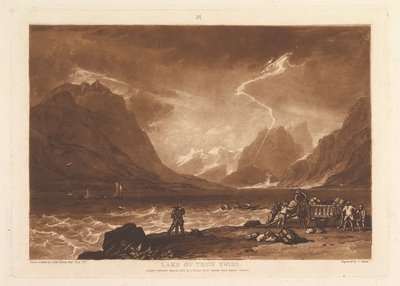Thun Gölü, Swiss Liber Studiorum, bölüm III, levha 15, 10 Haziran 1808. by Joseph Mallord William Turner