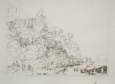 Çalışmalar Kitabı: Dumblain Manastırı, İskoçya. by Joseph Mallord William Turner