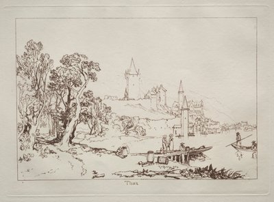 Liber Studiorum: Ville de Thun, İsviçre. by Joseph Mallord William Turner