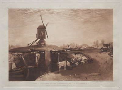 Liber Studiorum: Yel Değirmeni ve Kilit. by Joseph Mallord William Turner