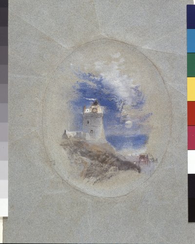 Lowestoffe Deniz Feneri (mavi kağıt üzerine guaş) by Joseph Mallord William Turner