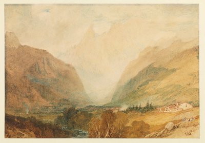 Mont Blanc, yukarıdan Courmayeur, 1810 dolaylarında by Joseph Mallord William Turner