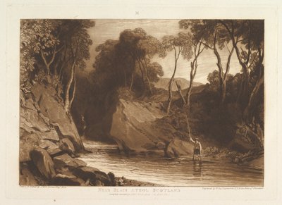 Blair Athol yakınlarında, İskoçya Liber Studiorum, bölüm VI, levha 30, 1 Haziran 1811. by Joseph Mallord William Turner