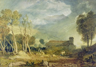 Patterdale Eski Kilise, c.1810-15 (kağıt üzerine grafit üzerine sulu boya) by Joseph Mallord William Turner