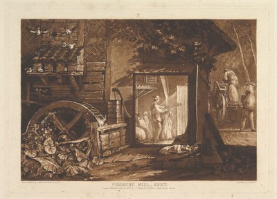 Pembury Mill, Kent Çalışmaları Kitabı, bölüm III, levha 12, 10 Haziran 1808 by Joseph Mallord William Turner