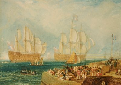 Plymouth Limanı: Fransız Ödüllerinde Çekme by Joseph Mallord William Turner