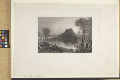 Tamworth Kalesi, Staffordshire (Hindistan kağıdına gravür ve gravür, chine collé) by Joseph Mallord William Turner